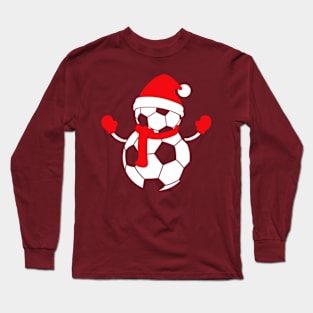 Snowman Soccer Merry Christmas Xmas Hat Long Sleeve T-Shirt